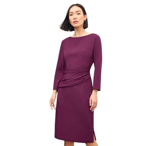 M.M.Lafleur The Maisie Long sleeve 1.0 Dress Recycled WonderTex plumberry wine 4 - Picture 1 of 16